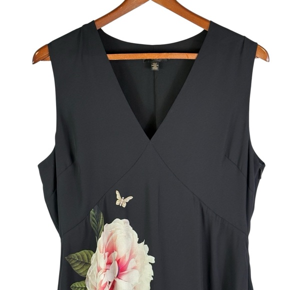 Ted Baker Ulna Magnificent Midi Dress Ted Size 4/US Size 10 Black Vibrant Floral - Picture 4 of 13